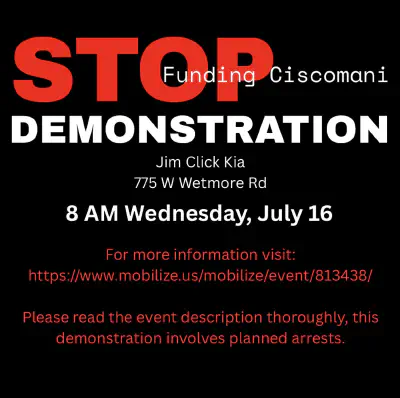 Stop Funding Ciscomani Demonstration