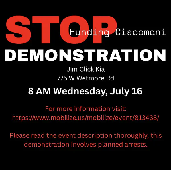 Stop Funding Ciscomani Demonstration