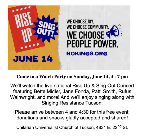 Rise Up & Sing Out Watch Party